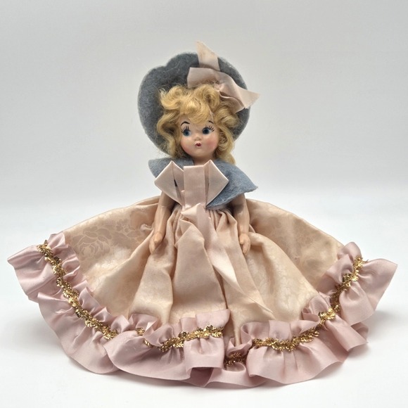 Princess Anna Other - Vintage 1940s Composition Princess Anna Storybook Doll Blonde Hair Pink Dress